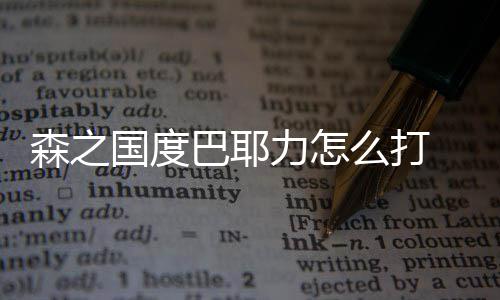 巴耶么打耶力度巴国度攻略森之 森通关力怎之国